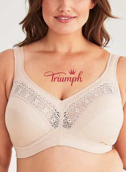 Triumph - [4 τεμάχια] Σουτιέν push-up με δαντέλα, αναπνεύσιμο και αντικραδασμικό σχέδιο